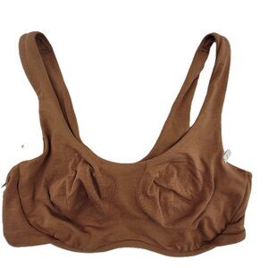 PINK by Victoria's Secret Cotton Wave Unlined Bralette Size XXL Camel Brown Tan
